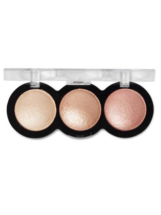 SeVen Cool Highlighter for face, 3 colors, tone 02